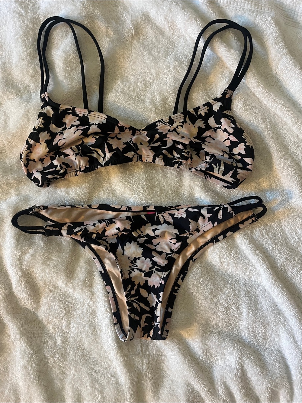 Bikini Nation Black and Blush Floral Two-Piece Bikini